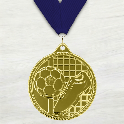 Medalla de Metal de Fútbol de 2" con cinta MDL510